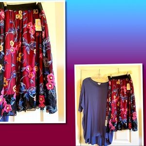 NWT 2pc LLR XL Irma and Burgundy/Navy Lola